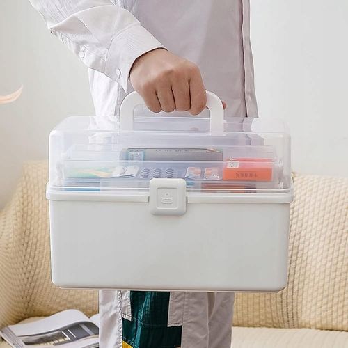 ORGANIZER POJEMNIK NA LEKI TABLETKI DUŻA ROZKŁADANA APTECZKA XXL PUDEŁKO na Arena.pl