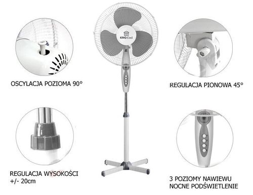 Wentylator Podłogowy 40Cm  - Przecena na Arena.pl