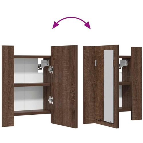 Szafka łazienkowa z lustrem i LED, brązowy dąb, 40x12x45 cm na Arena.pl