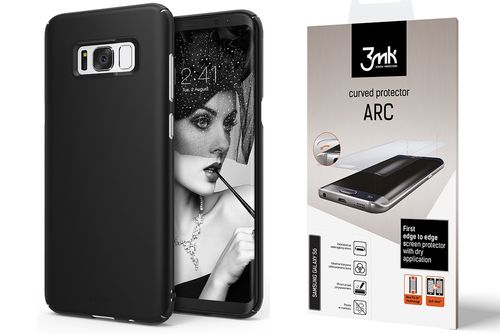 CZARNE ETUI RINGKE SLIM GALAXY S8 PLUS+FOLIA 3D na Arena.pl