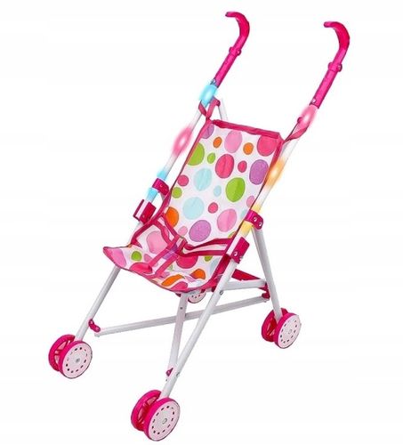 WÓZEK ZE ŚWIATŁEM DLA LALEK SPACERÓWKA PARASOLKA na Arena.pl