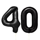 Balony foliowe liczba 40 czarna, 100 cm