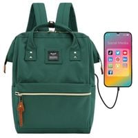 zielony plecak na laptopa z usb i kieszeniami - himawari