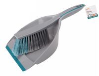 Zmiotka z szufelką z gumką do zamiatana GRAY COLLECTION szaro-turkusowy