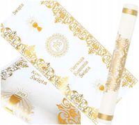 Bieżnik Komunijny Na Stół Organza Złota Dekoracja Stołu Komunia Święta 5m