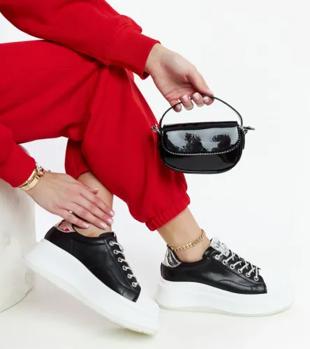 Czarne sneakersy na platformie GOE NN2N4034 38 na Arena.pl