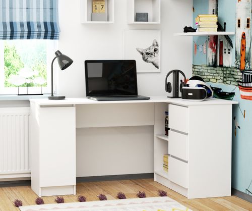 BIURKO NAROŻNE B20 155 cm PRAWE BIAŁE na Arena.pl