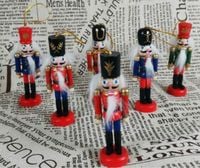 Drewniany dziadek do orzechów zawieszka na choinkę 6szt