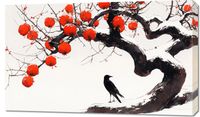 Obraz 100x60cm Kruk przy Drzewie