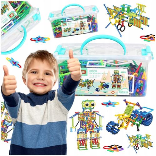 Klocki Małych Geniuszy Słomki Konstrukcyjne 869 el Edukacyjne Dla Dzieci na Arena.pl