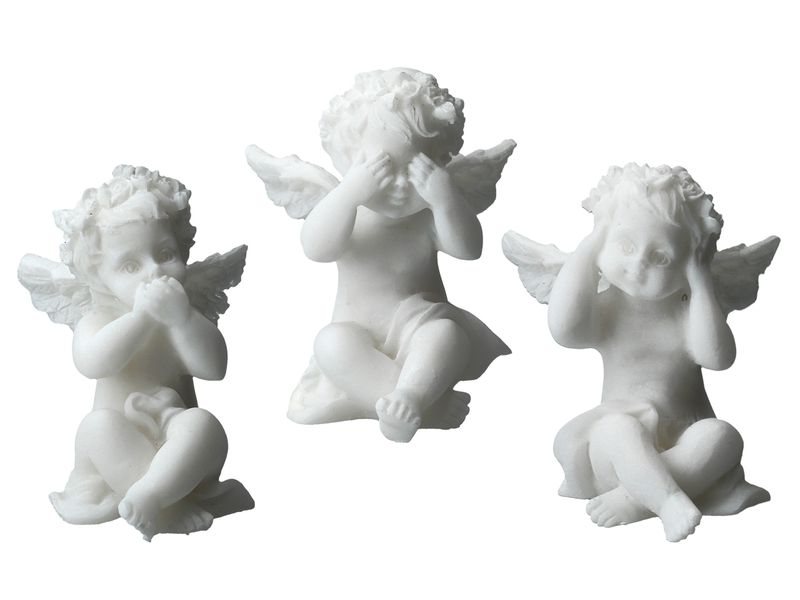 Zestaw 3 aniołków - alabaster grecki zdjęcie 2