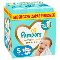 Pieluszki PAMPERS PREMIUM CARE Rozmiar 5 148 sztuk Duże Pudełko