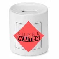 Skarbonka Prezent Dla Kelnera Super Waiter Z Nadrukiem Ze Zdjęciem