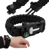 10x bransoletka opaska paracord 5w1 krzesiwo kompas gwizdek multitool 10szt