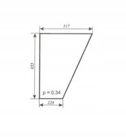 szyba drzwi dół wer.1 ciągnika C-330 C-360 kabina Naglak Koźmin poszerzana