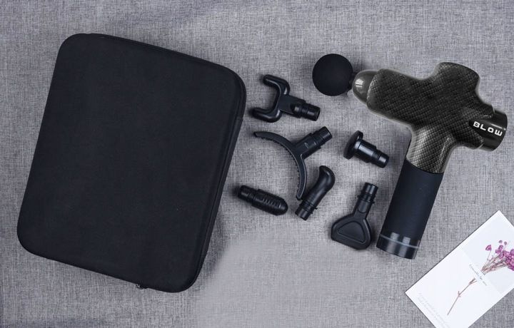 PISTOLET DO MASAŻU PLECÓW CIAŁA MASAŻER MASSAGE GUN 200W ZESTAW 10 KOŃCÓWEK zdjęcie 12