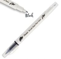 DWUSTRONNY PISAK PĘDZELKOWY DO KALIGRAFII BLACK PENTEL