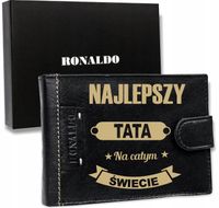 Portfel skórzany z grawerem PREZENT DLA TATY OJCA