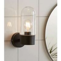 Kinkiet LAMPA industrialna ZEN 107800 Markslojd szklana OPRAWA ścienna tuba do łazienki loftowa IP44 czarna przezroczysta