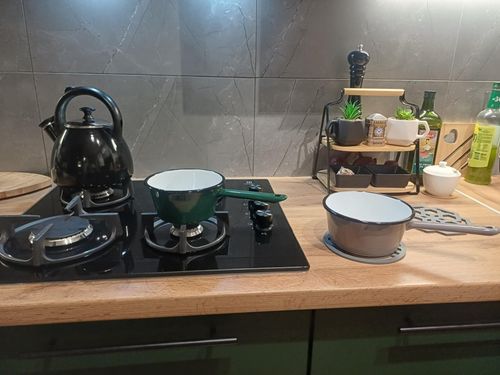 Rondel rondelek emaliowany gładki z rączką i wylewką 16 cm 1,0 l kremowy na Arena.pl