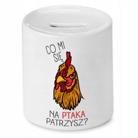 Skarbonka Śmieszna Zabawna Co Mi Się Na Ptaka? Z Nadrukiem Ze Zdjęciem