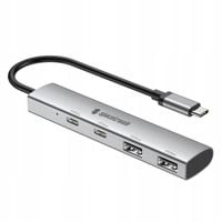 Hub USB-C 10 Gps 4 Porty 2x USB-C 2x USB-A Spacetronik adapter Plug&Play