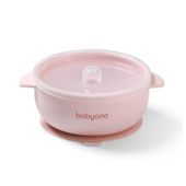 BABYONO SILIKONOWA MISECZKA Z PRZYSSAWKĄ I POKRYWKĄ