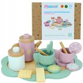 Drewniany Zestaw Do Herbaty Czajnik Filiżanki + Tacka Dla Dziecka