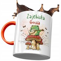 Kubek Pomarańczowy Dla Gosi Żony Przyjaciółki Z Nadrukiem Ze Zdjęciem