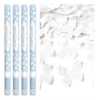 TUBY STRZELAJĄCE KONFETTI BIAŁE MOTYLKI MOTYLE 80cm tuba 4 szt ŚLUB WESELE