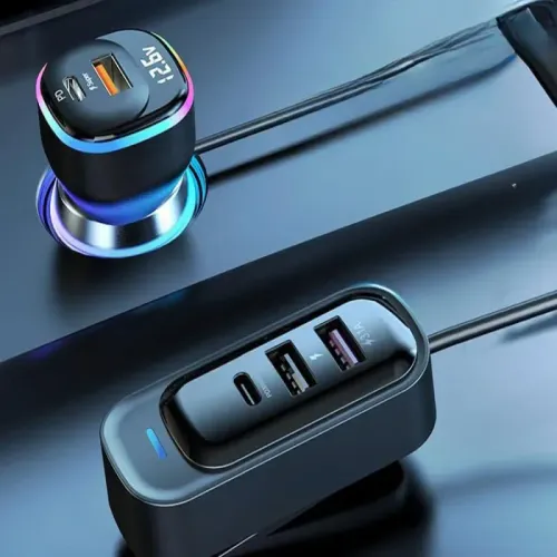 Transmiter bluetooth samochodowy fm 3x usb typ c adapter ładowarka na Arena.pl