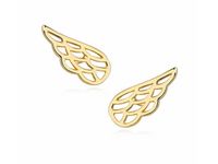 Delikatne pozłacane srebrne gładkie kolczyki celebrytka skrzydła skrzydełka srebro 925 Z1369E_G