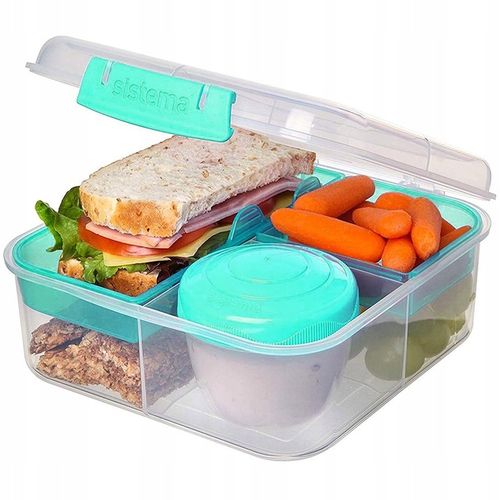 ŚNIADANIÓWKA SISTEMA LUNCHBOX POJEMNIK BOX BENTO 1250 ml Z PRZEGRÓDKAMI SOS na Arena.pl