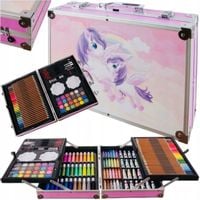 ZESTAW ARTYSTYCZNY W WALIZCE DO MALOWANIA WALIZKA KREDKI DZIECI 145 El