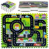 PUZZLE piankowe mata EDUKACYJNA dla dzieci KOLOROWA 114x86 składana MIASTO