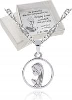 ŁAŃCUSZEK SREBRNY MEDALIK KOMUNIJNY MATKA BOSKA 50