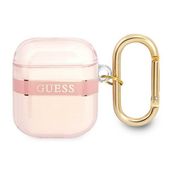 guess  gua2hhtsp airpods 1/2 coverróżowy/pink strap collection