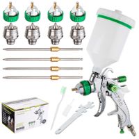 pistolet lakierniczy 4x dysza hvlp 1.4 1.7 2.0 2.5 zestaw malowania 600ml