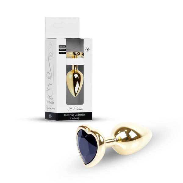 Plug-Jewellery Gold  Heart Plug- Black zdjęcie 9