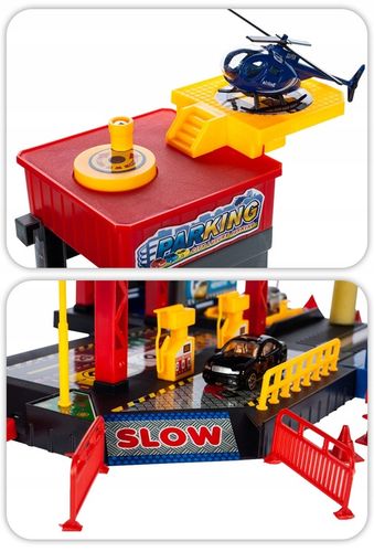 GARAŻ WIELOPOZIOMOWY PARKING SAMOCHODOWY AUTA HELIKOPTER Z WINDĄ DLA DZIECI na Arena.pl