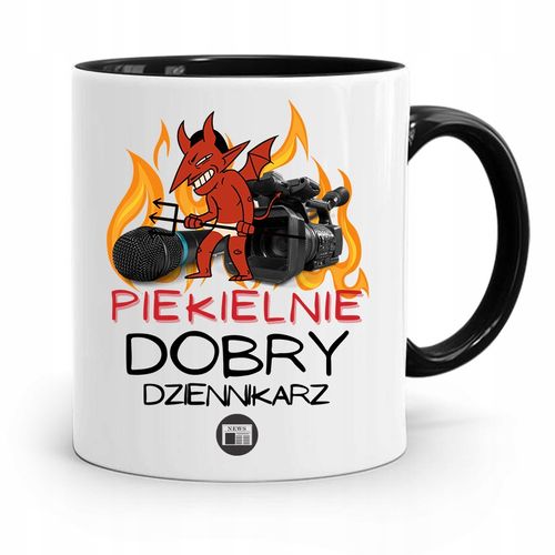 Kubek Czarny Prezent Dla Dziennikarza Reportera Z Nadrukiem Ze Zdjęciem na Arena.pl