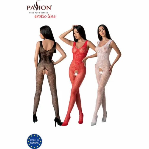 passion bs098 bodystocking biały, elastyczny, jeden rozmiar na Arena.pl