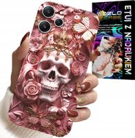 ETUI DO XIAOMI REDMI 12 4G - KOBIECE, MODNE WZORY, CZASZKA W RÓŻE