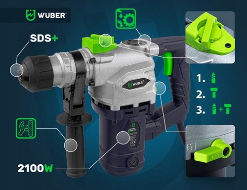 WIERTARKA MŁOTOWIERTARKA MŁOT UDAROWY MOCNA SDS+ WIERTŁA SZPICAK PRZECINAK na Arena.pl