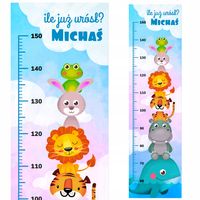 Miarka wzrostu DLA DZIECI wydruk na PŁÓTNIE imię