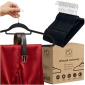 Wieszaki welurowe czarne 50 szt. antypoślizgowe do ubrań zestaw