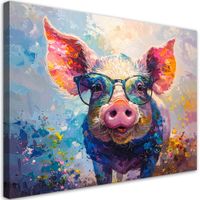 Obraz do pokoju nastolatka dziecka, Kolorowa świnka w