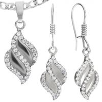 SREBRNY KOMPLET FALE SREBRO PRÓBY 925