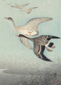 Plakat 13x18cm Great Geese in Flight, Koson Japoński Vintage do Salonu