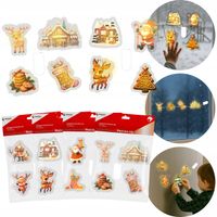 Świecące naklejki LED na okno świąteczne mix Boże Narodzenie VERGIONIC